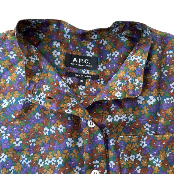 A.P.C. 100% Silk Floral Blouse EU34 - Picture 4 of 6